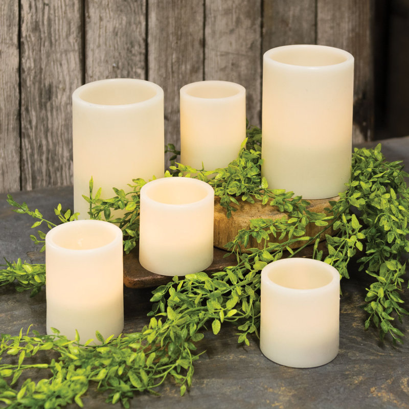 August Grove® 6 Piece LED Flicker Unscented Pillar Candle Set & Reviews